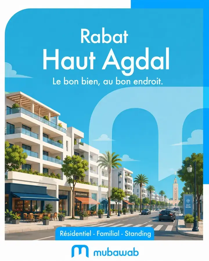 Mubawab Maroc campaign visual for Rabat Haut Agdal