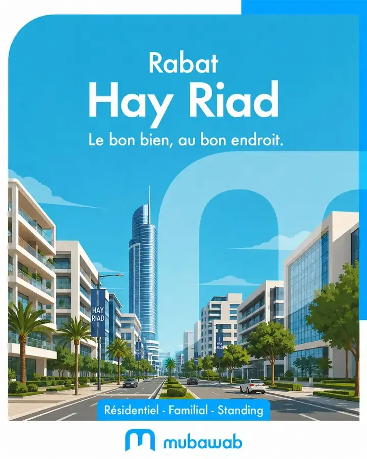 Mubawab Maroc campaign visual for Rabat Hay Riad