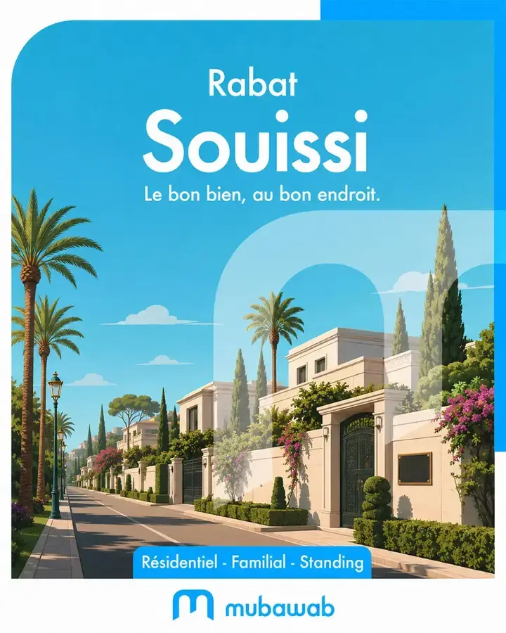 Mubawab Maroc campaign visual for Rabat Souissi