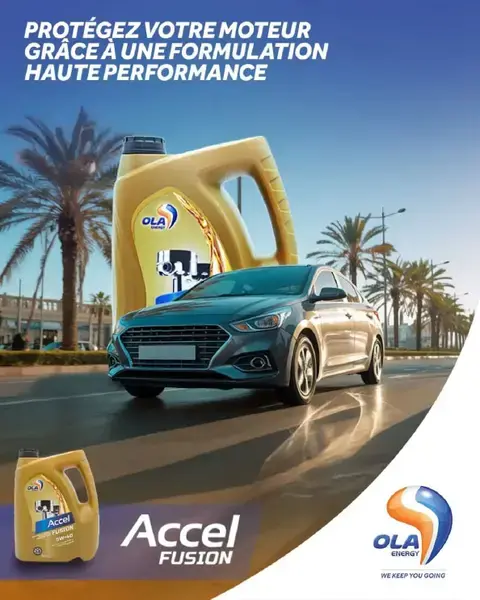 OLA Energy Accel Fusion engine oil campaign visual