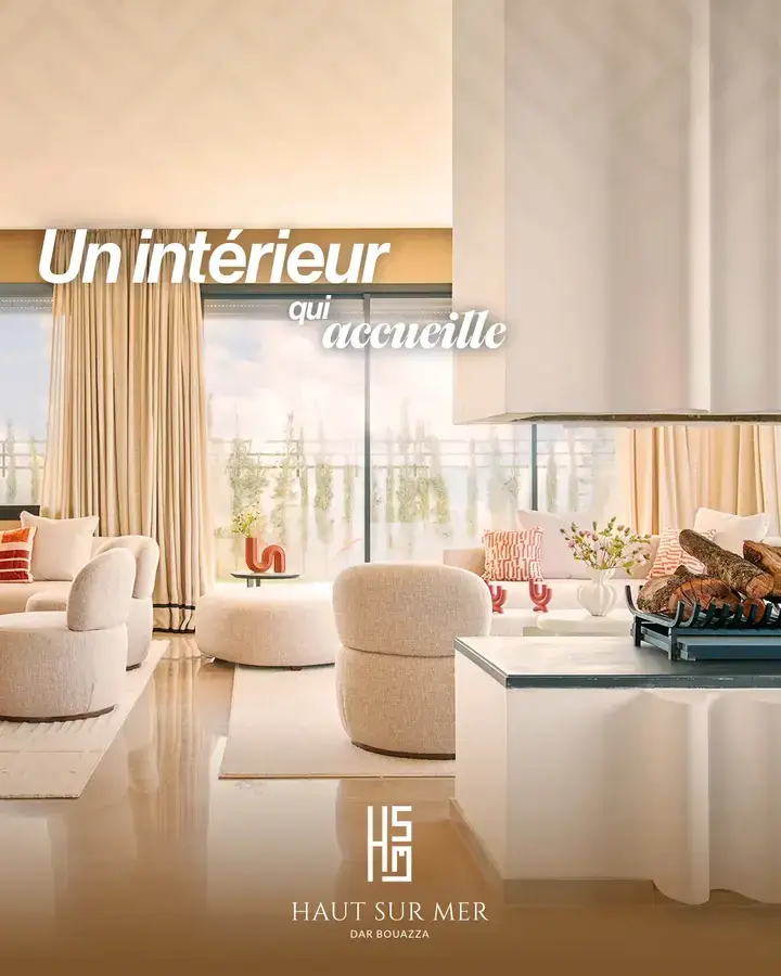 Haut sur Mer campaign visual featuring a welcoming contemporary interior